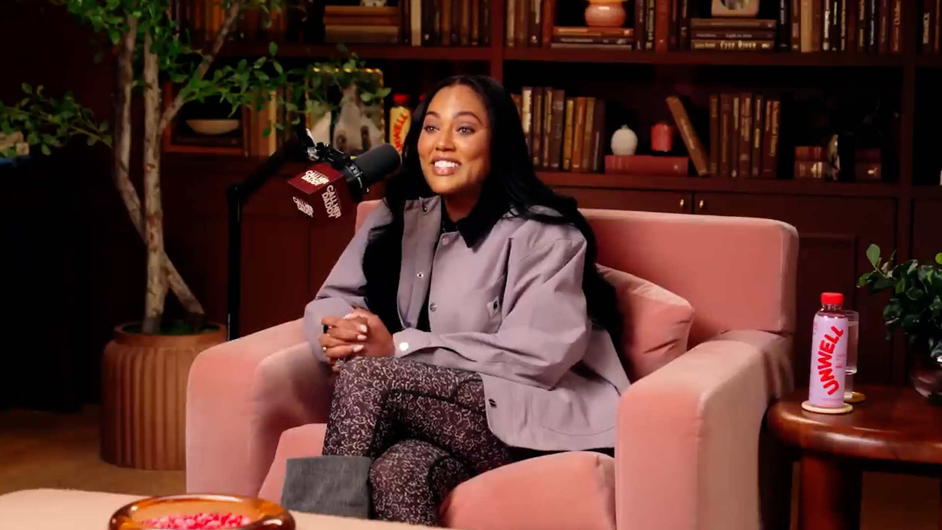 Ayesha Curry Marriage- Screenshot of Ayesha Curry and host Alex Cooper during the Call Her Daddy podcast episode titled “Marriage, Motherhood and My Identity.