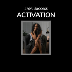 Cover image for the I AM Success Activation featuring Bess Obarotimi seated in a modern armchair, with soft lighting and a calm, reflective atmosphere.