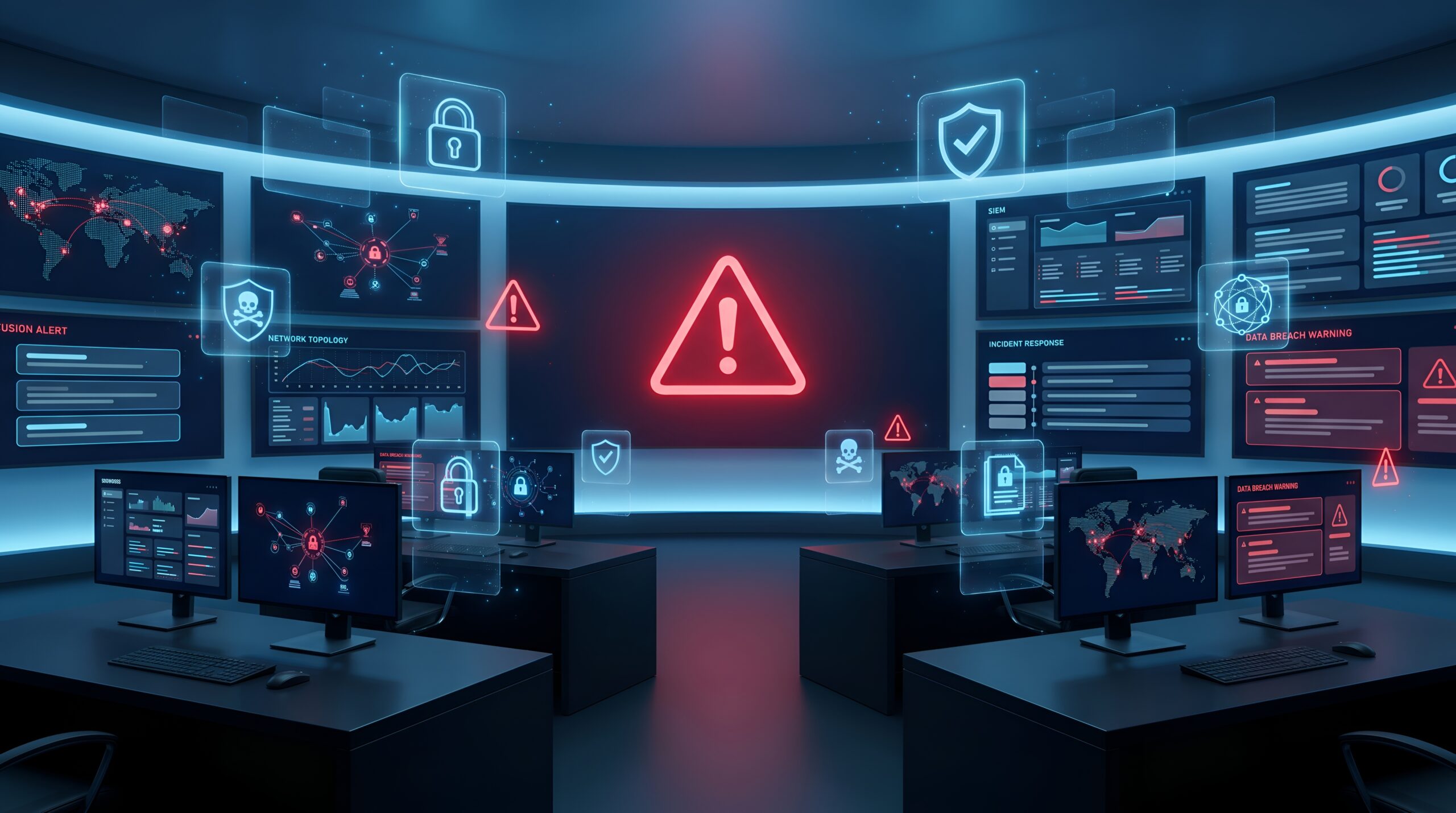 AI deviation alert displayed in a digital operations control room with monitoring screens